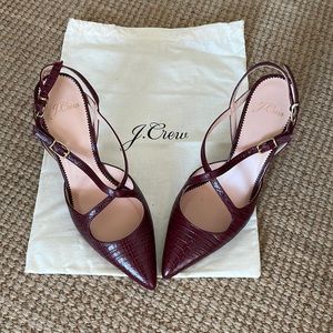 J. Crew Embossed Leather Heels 8